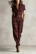 Load image into Gallery viewer, Notched Lapel Wide-leg Jumpsuit