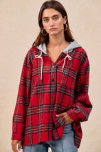 Load image into Gallery viewer, BiBi Brushed Plaid Hooded Jacket