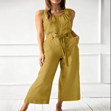 Load image into Gallery viewer, Women's Solid-Color Mid-Rise Full-Length Cotton Trousers