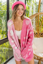 Load image into Gallery viewer, BiBi Heart Color Block V-Beck Knit Cardigan with Pockets