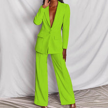 Load image into Gallery viewer, Women's Professional Blazer & Trousers Suit Set – Long Sleeve, Full Length