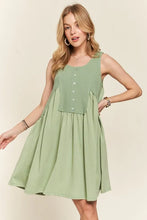 Load image into Gallery viewer, Decorative Button Sleeveless Babydoll Dress For Women – Elegant, Unique, Flowy, Comfortable, Versatile & Stylish