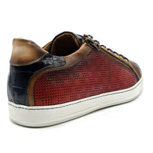 Load image into Gallery viewer, 65-209-RED BREZZA Calfskin & Embossed Crocodile Sneaker, Red