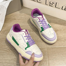 Load image into Gallery viewer, Contrast Star Round Toe Athletic Sneakers – Pastel Flat Shoes