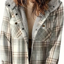 Load image into Gallery viewer, Women's Plaid Button-Up Long Sleeve Jacket