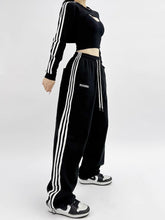 Load image into Gallery viewer, Embroidered Patchwork Wide-Leg Athletic Sweatpants | 4 Colors