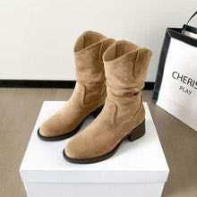 Load image into Gallery viewer, Solid Color Chunky Heel Ankle Boots Women | Versatile Style