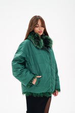 Load image into Gallery viewer, Reversible Genuine Silver Fox Down Fill Coat