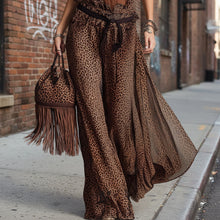 Load image into Gallery viewer, Leopard Print Sheer Wide-Leg Pants & Sleeveless Tank Top Set