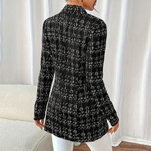 Load image into Gallery viewer, Women’s Plaid Double-Breasted Blazer