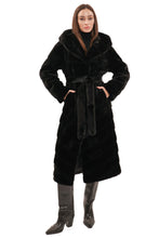 Load image into Gallery viewer, Faux Mink Effect Fur Hooded Coat