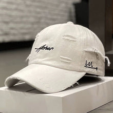 Load image into Gallery viewer, Korean Distressed Tie-Dye Letter Print Cotton Cap – Women’s Dome Crown