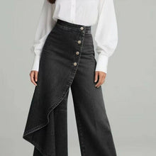 Load image into Gallery viewer, Women's Washed Denim Skort with Button Closure