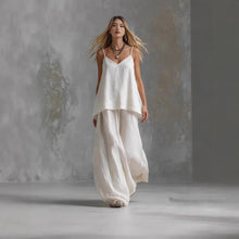 Load image into Gallery viewer, Women's Sleeveless Elegant Pantsuit – Off-Shoulder 2-Piece Suit Set