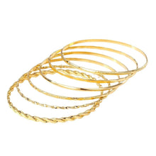 Load image into Gallery viewer, MANDOTOS Bohemian Metal Chain Bracelet Set For Women Geometric Gold Color Thick Link Bangles Six Piece