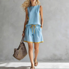 Load image into Gallery viewer, Solid Color Loose Casual Vest and Shorts Set