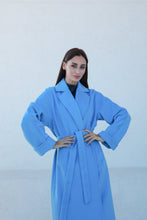 Load image into Gallery viewer, Classic Brushed Cashmere Wool Blend Overcoat in Azure