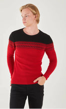 Load image into Gallery viewer, Lagos Red Men's Slim Fit Red Sweater | QT Black