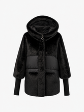 Load image into Gallery viewer, Claire Eco-Fur Bio-Down Fill Jacket in Black