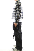 Load image into Gallery viewer, STATIC Heavy Flannel Crop Top Button Down Shirt