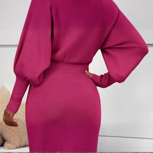 Load image into Gallery viewer, Women’s Lantern Sleeve Bodycon Dress