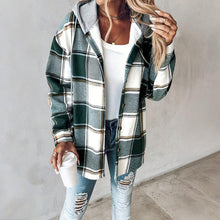 Load image into Gallery viewer, Women's Plaid Hoodie Long Sleeve Jacket With Pocket