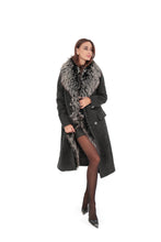 Load image into Gallery viewer, Genuine Silver Fox Cashmere Blend Coat