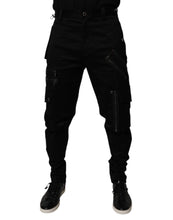 Load image into Gallery viewer, Dolce & Gabbana Black Cotton Cargo Tapered Pants