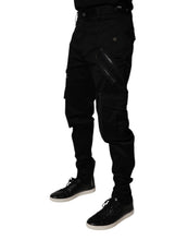 Load image into Gallery viewer, Dolce & Gabbana Black Cotton Cargo Tapered Pants