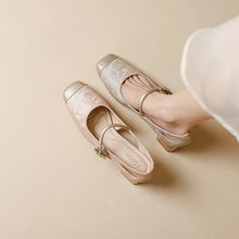 Load image into Gallery viewer, Women's Square Toe Mary Jane Chunky Heels – Soft Sole Buckle Strap