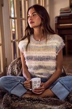Load image into Gallery viewer, SO ME Soft Fuzzy Multi-Color Stripe Cozy Sweater Top