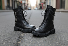 Load image into Gallery viewer, Women’s Chunky Heel Mid-Calf Dr. Style Boots – Large Size Fall & Winter Boot