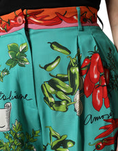 Load image into Gallery viewer, Dolce & Gabbana Green Silk Printed Straight Pants