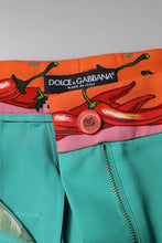 Load image into Gallery viewer, Dolce & Gabbana Green Silk Printed Straight Pants