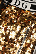 Load image into Gallery viewer, Dolce & Gabbana Metallic Gold DG Logo Sequined Jogger Pants