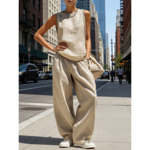 Load image into Gallery viewer, Women's Sleeveless Cardigan Top & Pants Two-Piece Set