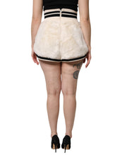 Load image into Gallery viewer, Dolce & Gabbana White Faux Fur High Waisted Hot Pants Short