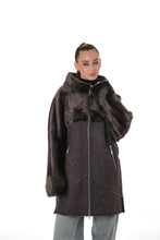 Load image into Gallery viewer, Hooded Eco-Suede Coat