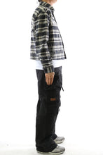 Load image into Gallery viewer, STATIC Heavy Flannel Crop Top Button Down Shirt