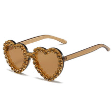 Load image into Gallery viewer, Peach Heart Rhinestone Sunglasses – Y2K INS Style