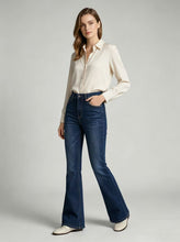 Load image into Gallery viewer, High-Waist Slim-Fit Slightly Flared Women's Jeans – Full-Length Denim Pants