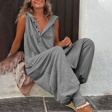 Load image into Gallery viewer, Women’s Sleeveless Hooded Relaxed Fit Jumpsuit