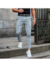 Load image into Gallery viewer, Plaid Print Pants Men's Casual Trousers Loose And Thin