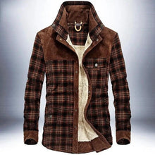Load image into Gallery viewer, Winter Jacket Men Thicken Warm Fleece Jackets Coats Pure Cotton Plaid Jacket Military Clothes