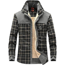 Load image into Gallery viewer, Winter Jacket Men Thicken Warm Fleece Jackets Coats Pure Cotton Plaid Jacket Military Clothes