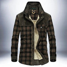 Load image into Gallery viewer, Winter Jacket Men Thicken Warm Fleece Jackets Coats Pure Cotton Plaid Jacket Military Clothes