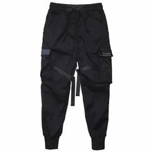 Load image into Gallery viewer, Ribbons Harem Joggers Men Cargo Pants Streetwear Hip Hop Casual Pockets Cotton Track Pants