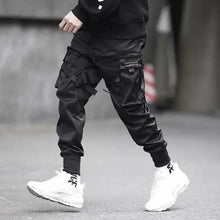 Load image into Gallery viewer, Ribbons Harem Joggers Men Cargo Pants Streetwear Hip Hop Casual Pockets Cotton Track Pants