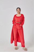 Load image into Gallery viewer, Women's 3-Piece Cozy Lounge Set - Pajama Set with Cardigan