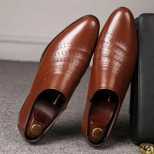 Load image into Gallery viewer, Casual pointed toe shoes men leather shoes men
